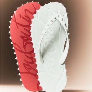 Christian Louboutin Loubi Donna Spike Flip Flops